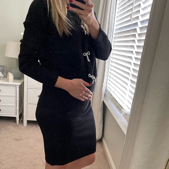 H&M Mama NWOT Sequin Bow Sweater Skirt Set - SOLD OUT size Small 4 6 S Maternity - Picture 3 of 5